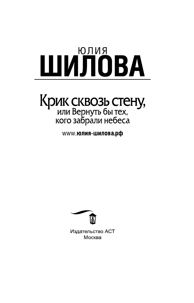 Шилова Юлия Витальевна Крик сквозь стену, или Вернуть бы тех, кого забрали небеса - страница 4