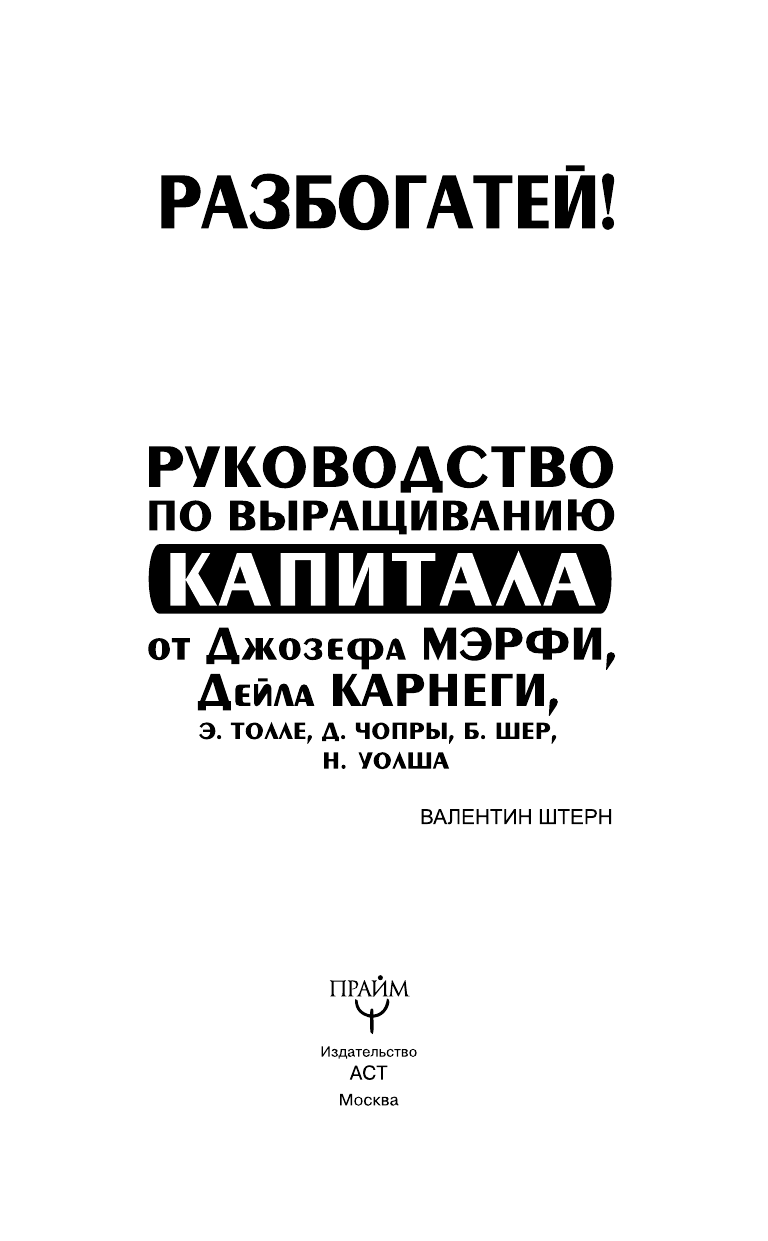 Штерн Валентин  Руководство по выращиванию капитала от Джозефа Мэрфи, Дейла Карнеги, Э. Толле, Д. Чопры, Б. Шер, Н. Уолша - страница 4