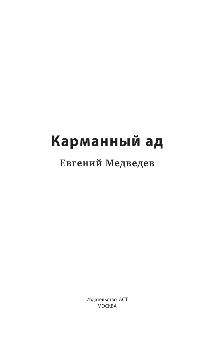 Медведев Евгений Сергеевич Карманный ад - страница 2