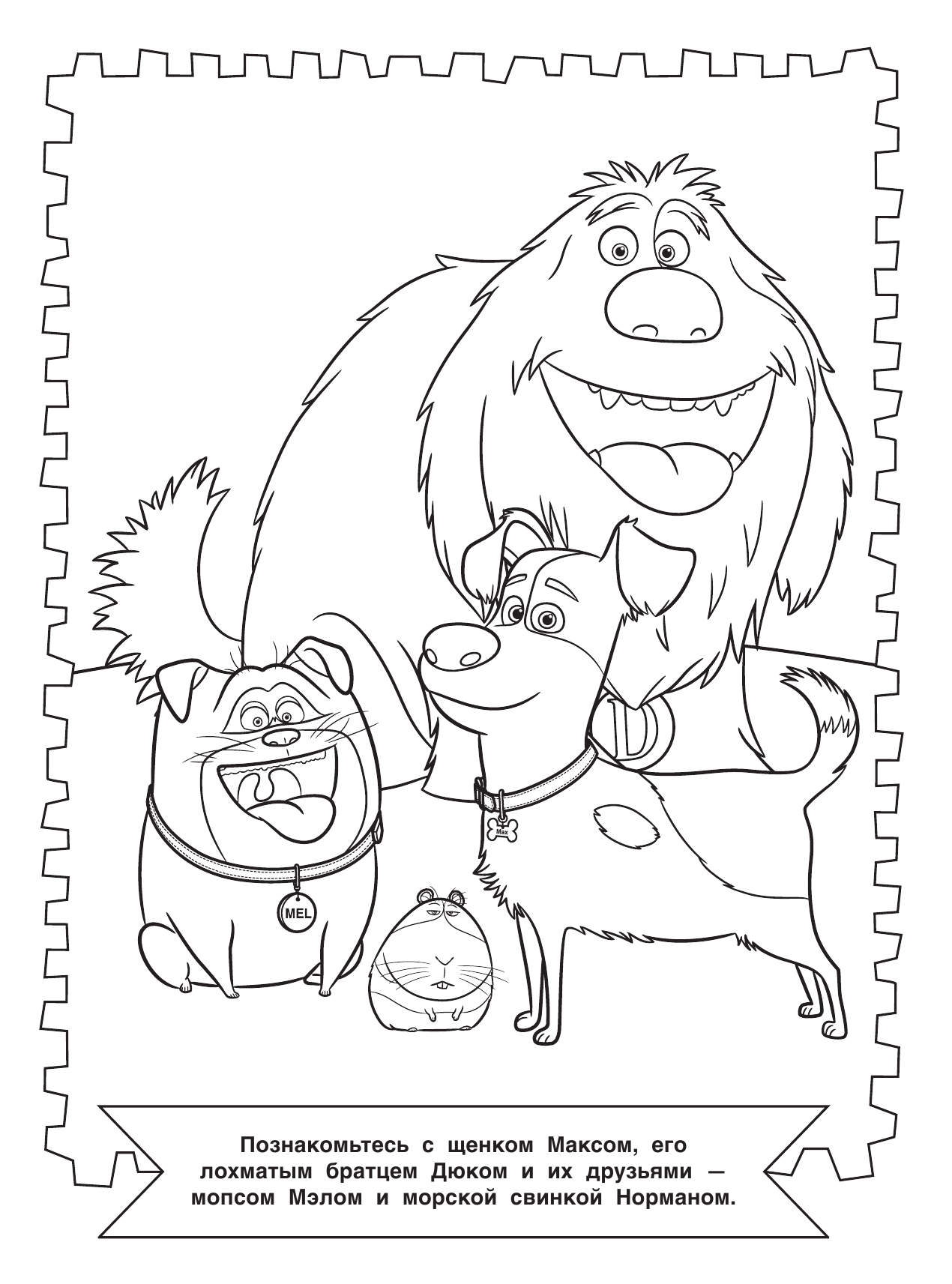  Тайная жизнь домашних животных. Раскраска (зелёная) - страница 2