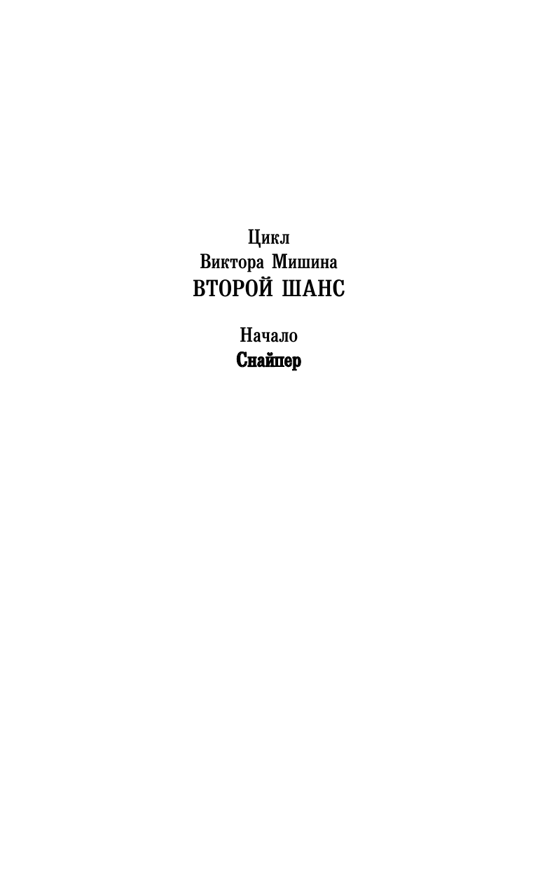 Мишин Виктор  Второй шанс. Снайпер - страница 4