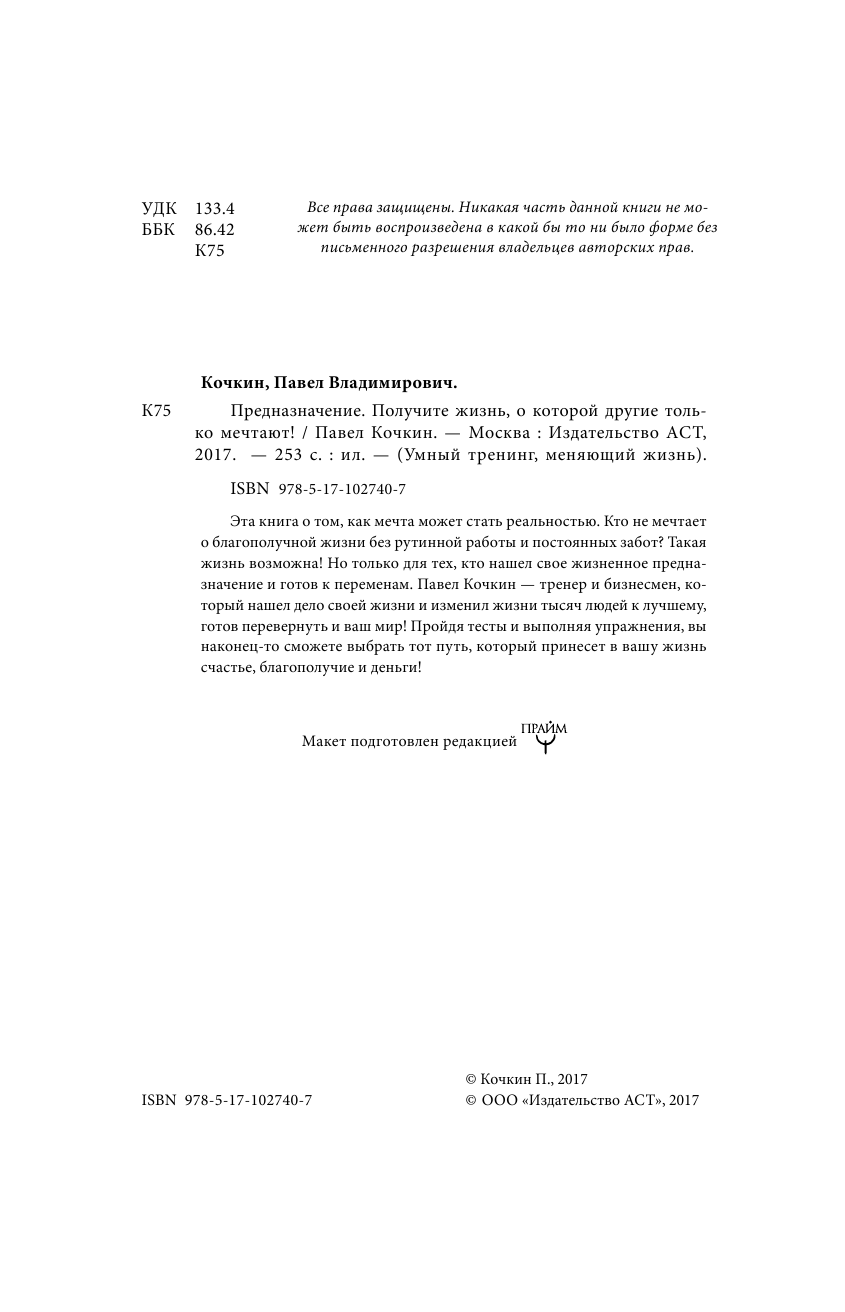 Кочкин Павел Владимирович Предназначение. Получите жизнь, о которой другие только мечтают! - страница 3