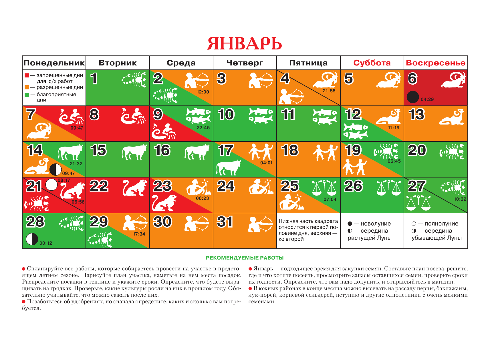 Кизима Галина Александровна Лунный посевной календарь в удобных таблицах на 2019 год - страница 3
