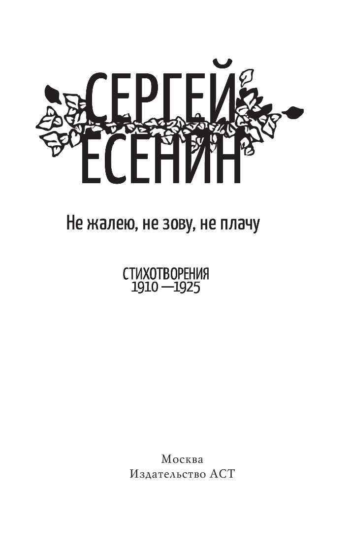 Есенин Сергей Александрович Не жалею, не зову, не плачу. Стихотворения 1910—1925 - страница 2