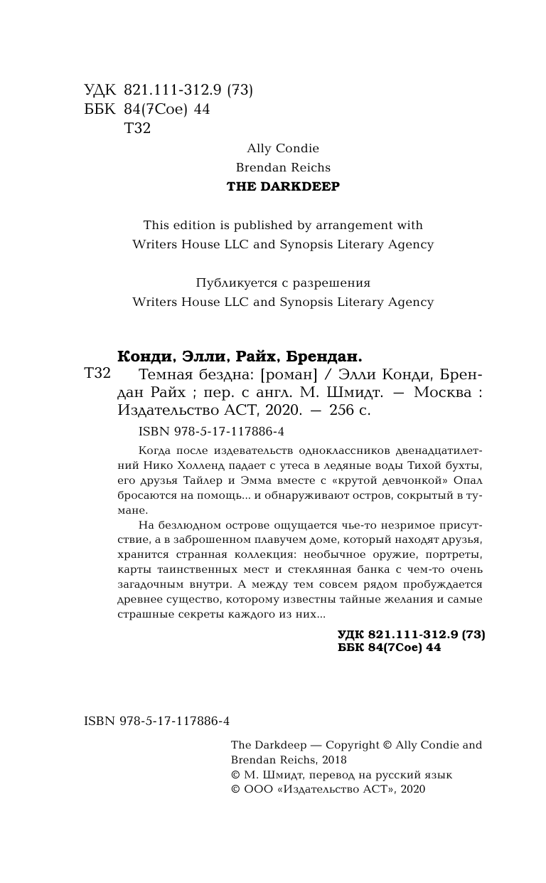 Конди Элли, Райх Брендан Темная бездна - страница 1
