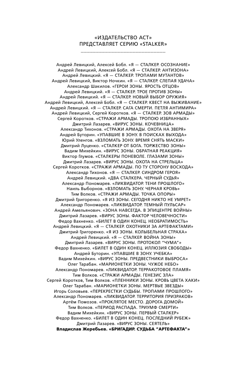 Жеребьев Владислав Юрьевич Бригадир. Судьба Артефакта - страница 3