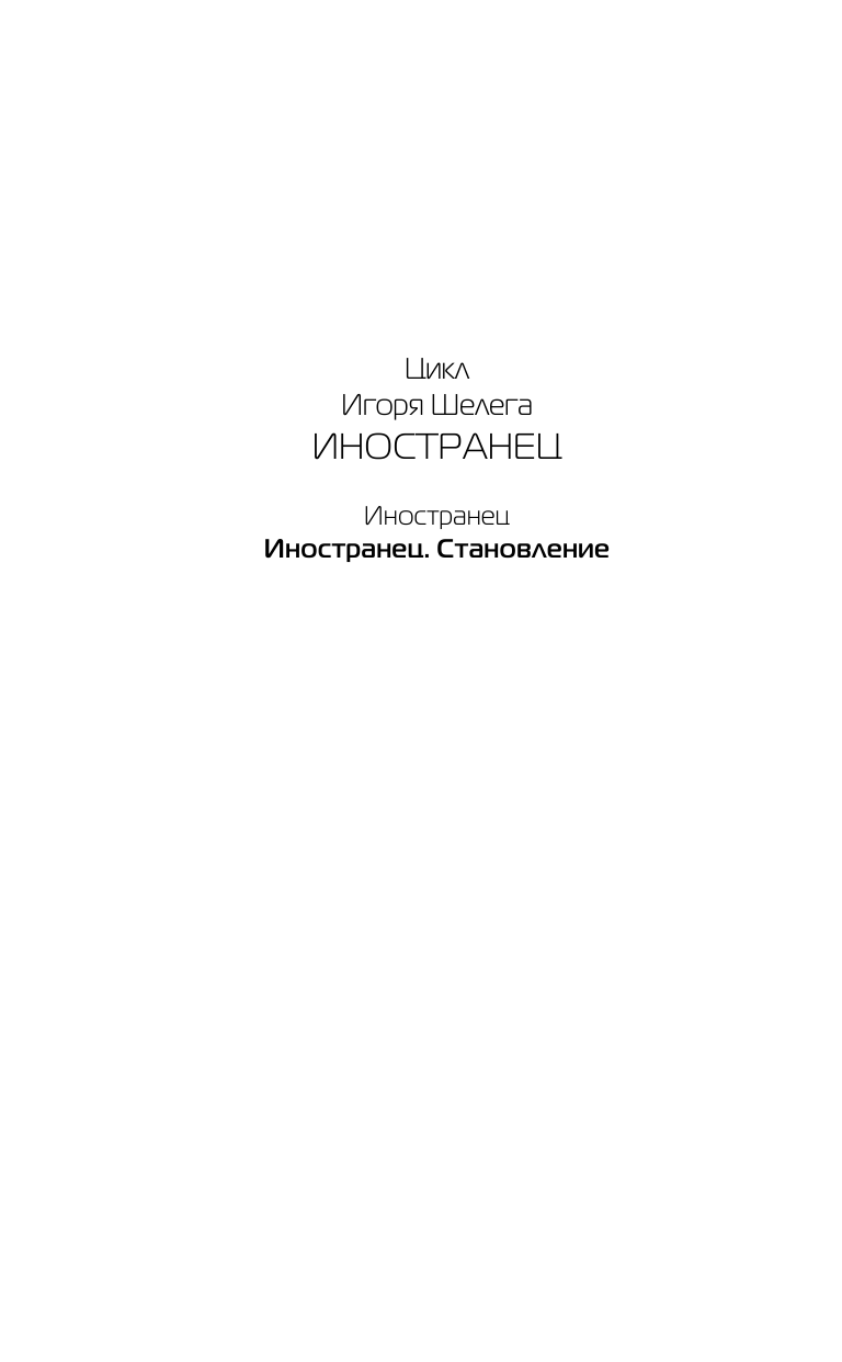 Шелег Игорь Витальевич Иностранец. Становление - страница 3