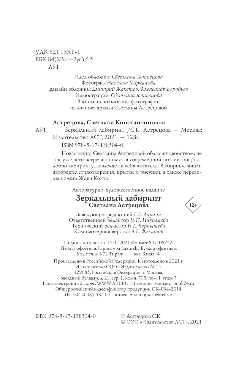 Астрецова Светлана Константиновна Зеркальный лабиринт - страница 3