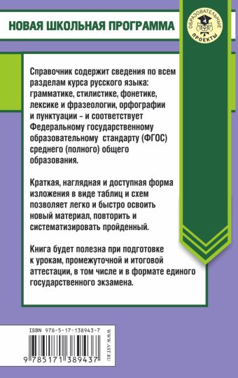 ЕГЭ. Русский язык в таблицах и схемах. 10-11 классы