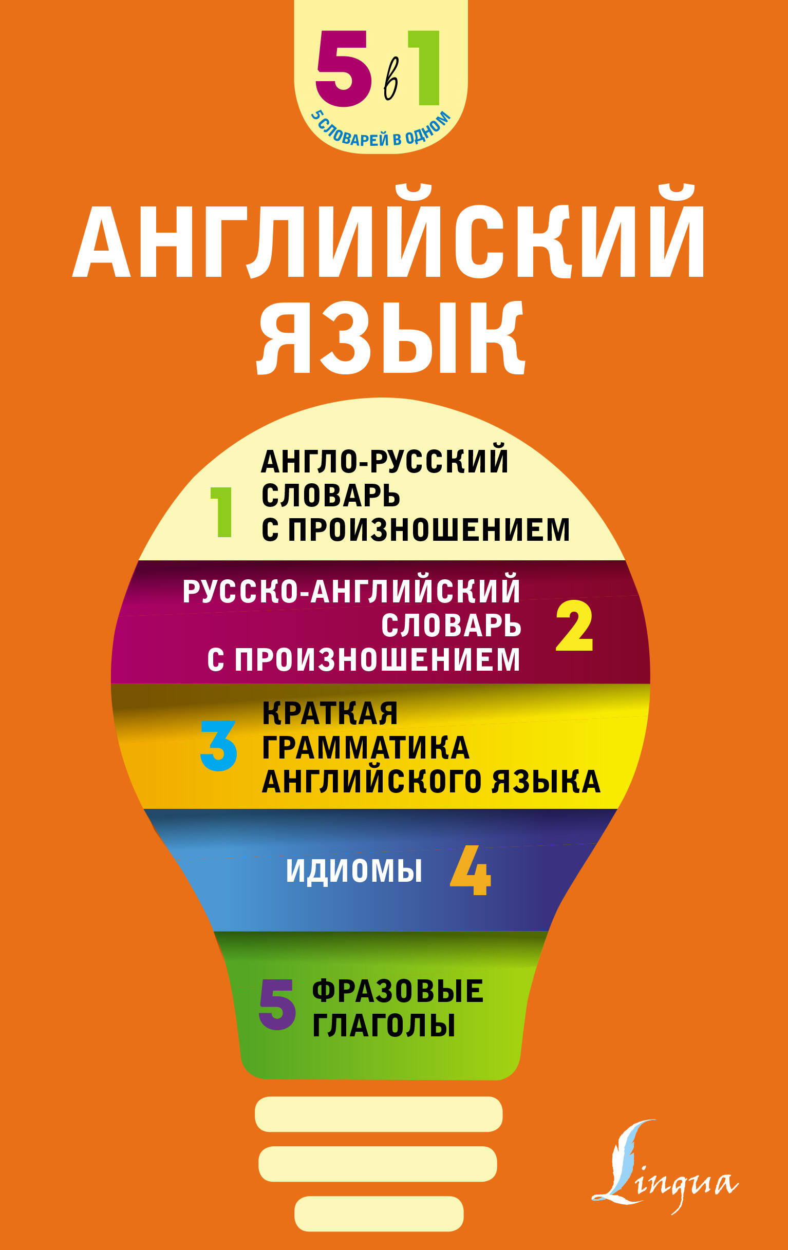  Английский язык. 5 в 1: англо-русский и русско-английский словари с произношением, краткая грамматика английского языка, идиомы, фразовые глаголы - страница 0