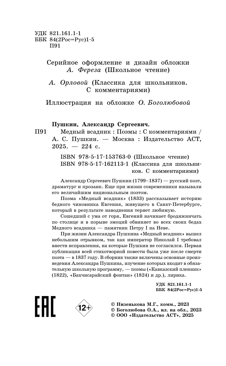 Пушкин Александр Сергеевич Медный всадник. Поэмы. С комментариями - страница 2