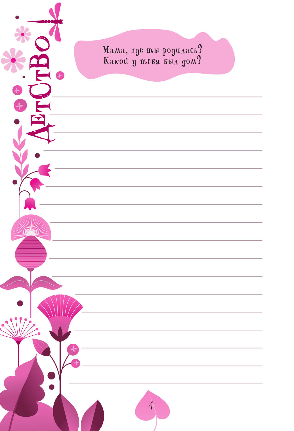 Дмитриева Валентина Геннадьевна Мама, расскажи мне… 101 вопрос о тебе и нашей семье - страница 4