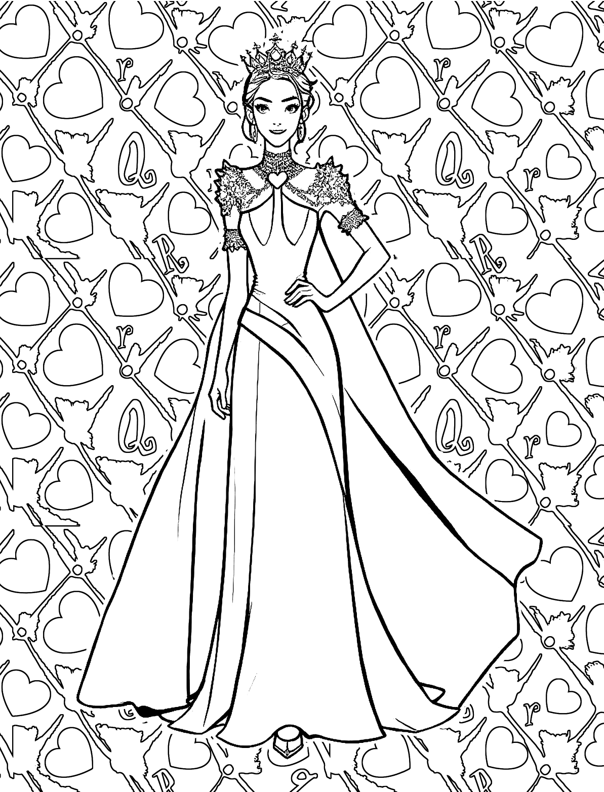  Алиса в Стране чудес. Раскраска (розовая) - страница 1