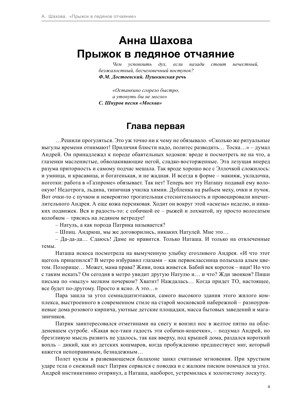 Шахова Анна  Прыжок в ледяное отчаяние - страница 4